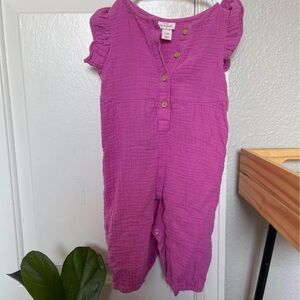 Purple Baby Romper with Button Details